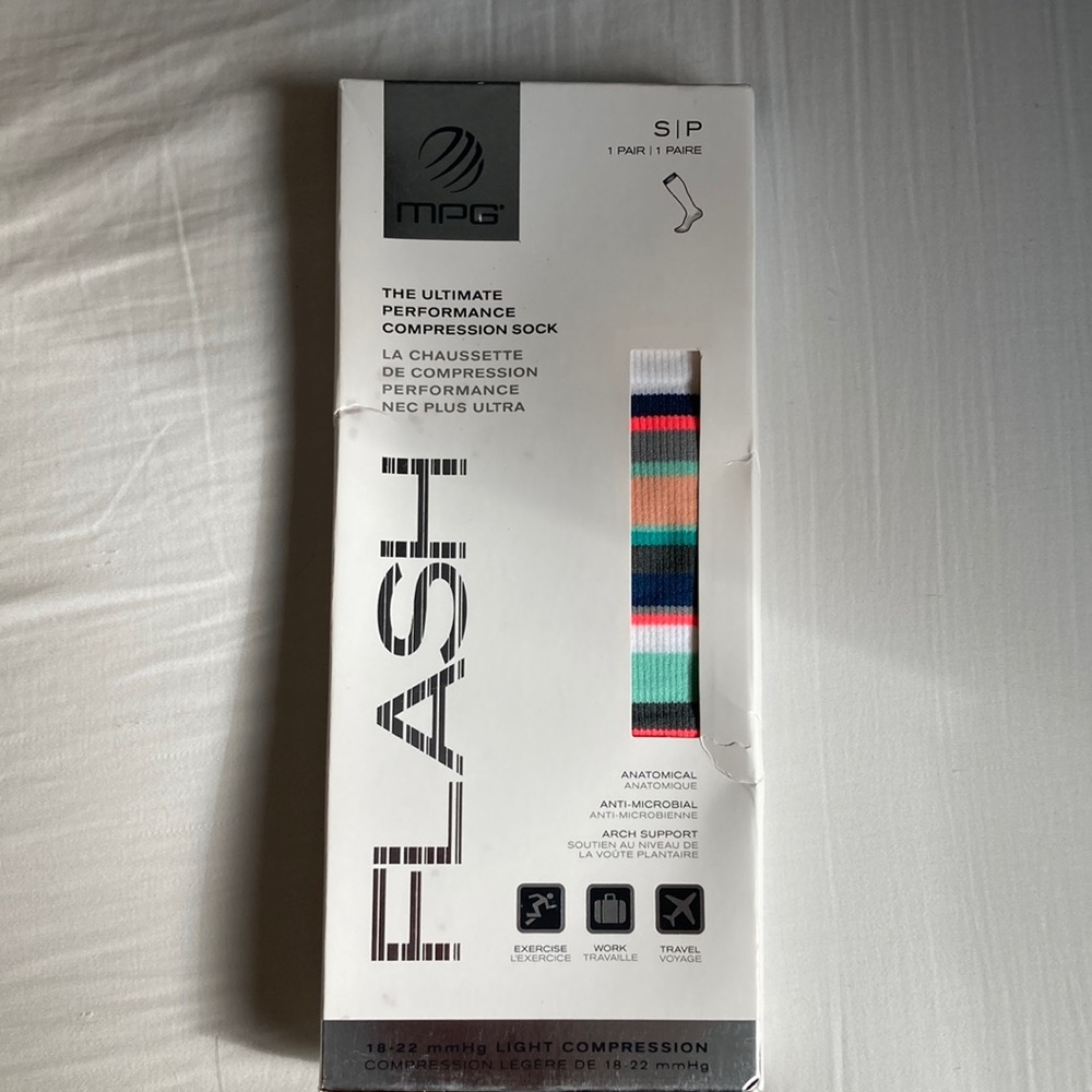 BNIB MPG Flash Compression Socks - Multicolor 18-22mmhg